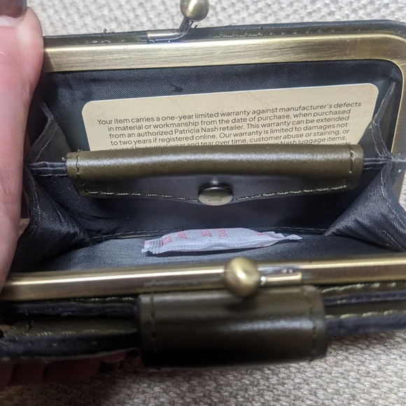 Patricia Nash Iberia Wallet In Vintage Distressed Soft Olive Colored Leather​ - Picture 3 of 12